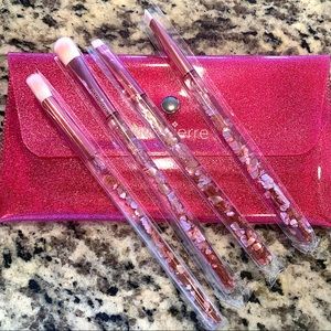 Pink luxe glitter eye brush set